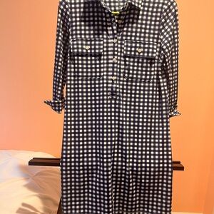 Super cute navy/ white checkerboard shift dress, Southern Tide